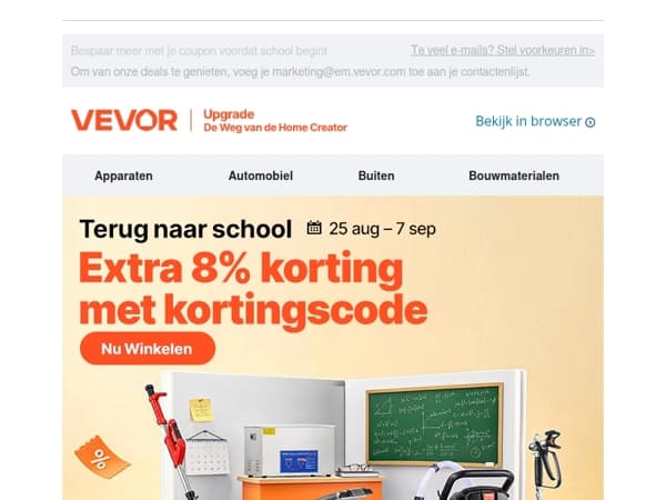 Start het schoolseizoen met €45 korting