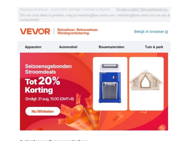 Tot 20% korting, 100% VEVOR stevigheid