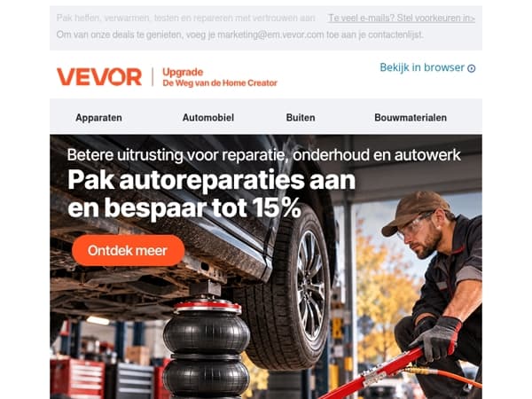 Pak zware autoklussen aan met tot 15% korting