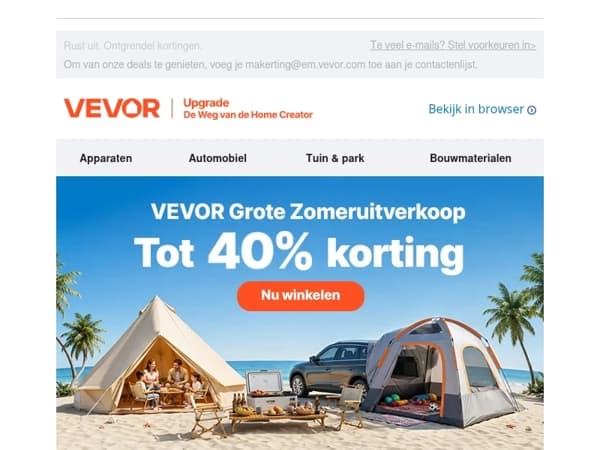Grote Kortingen voor Uw Zomerprojecten Hier