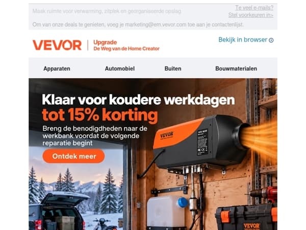 Koude werkplek? Maak je klaar — tot 15% korting
