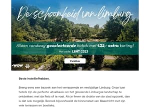 Ontdek de mooiste hotels in Limburg, met €25 extra korting!