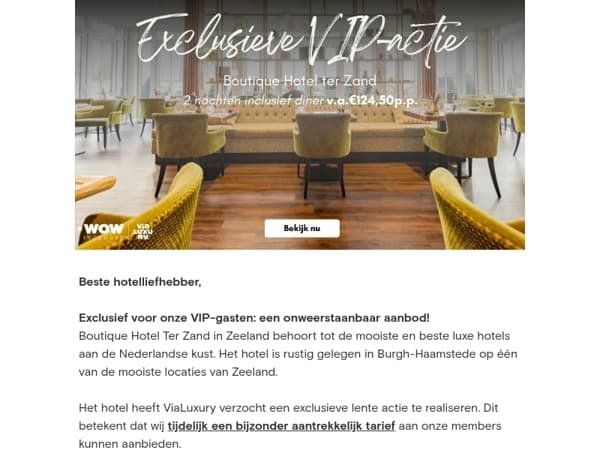 VIP invite! Volledig pakket tegen hoge korting