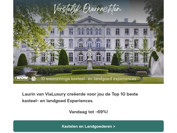 Top 10 mooiste kasteel- en landgoed experiences - Tot -69% !