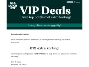 ⏳ €10 extra korting voor VIP-members!