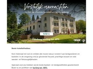 Speciaal voor jou! Tot -69% korting op de beste kasteelhotels