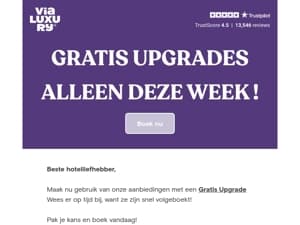 ⏱️ Gratis Upgrades! Profiteer vandaag nog
