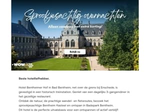 Alleen vandaag! 2 Nachten 2 personen + 2x diner €52,25 p.p.p.n.