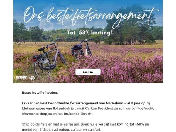 Onze best beoordeelde Fietsarrangement 🏆 met 53% korting!