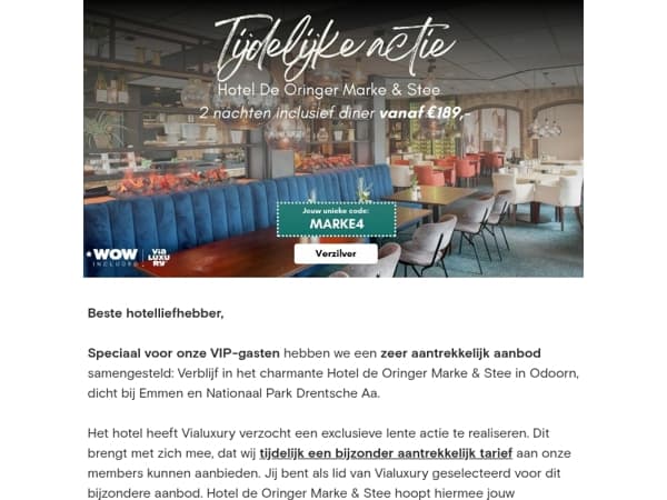 Nieuw bij ViaLuxury: Lente actie -49%!