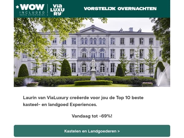 Top 10 mooiste kasteel- en landgoed experiences - Tot -69% !