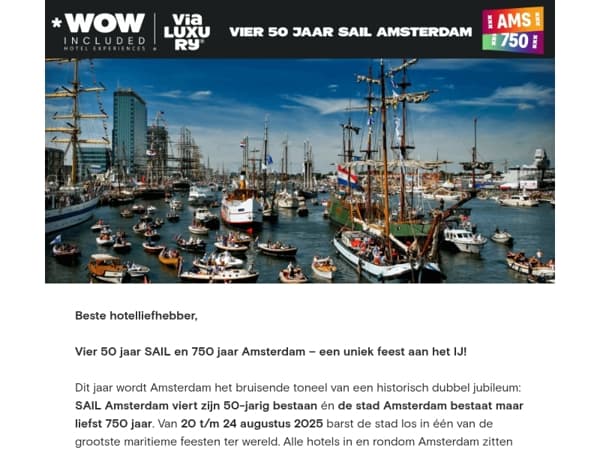 Mis het niet: 50 jaar SAIL & 750 jaar Amsterdam