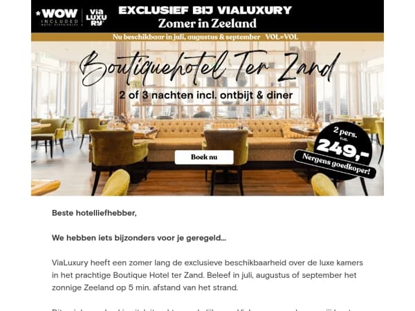 Belangrijk bericht van de directie van ViaLuxury