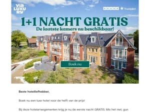 Nieuw ❤️ Hotels met Gratis overnachting!