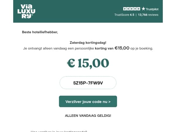 Alsjeblieft, €15,00 cadeau 🍀