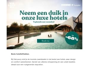 Tot -68% op tophotels met zwembad!