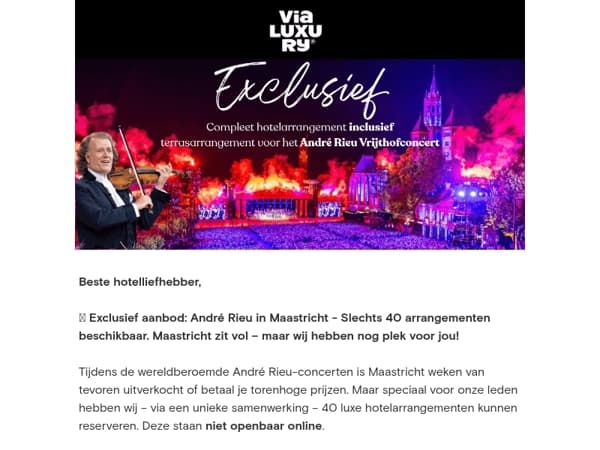 🎻 Exclusief aanbod: André Rieu in Maastricht!