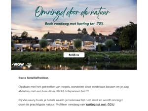 Hotels in de natuur - Vandaag met extra voordeel!