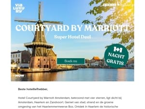 Gratis hotelovernachting in een luxe Marriott hotel!