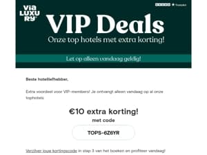 ⏳ €10 extra korting voor VIP-members!