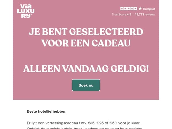 Verzilver vandaag nog jouw verrassingscadeau!