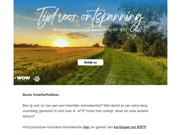 NIEUW: Minivakanties met korting tot -€571!