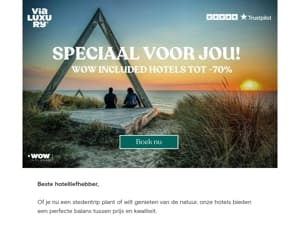 Vandaag voor jou deze tophotels met Extra korting tot -70%