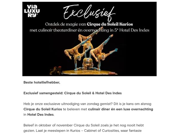 Unieke kans gemist? ✨ Cirque du Soleil & Hotel Des Indes