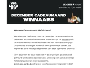 Winnaars Cadeaumaand actie!