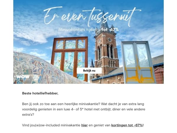 Vandaag: Megakorting op minivakanties