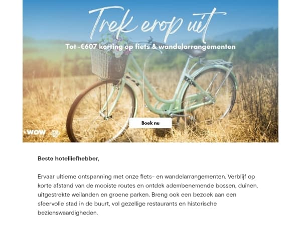 Vandaag tot -€607 korting op fiets- en wandelarrangementen!