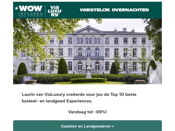 Top 10 mooiste kasteel- en landgoed experiences - Tot -69% !