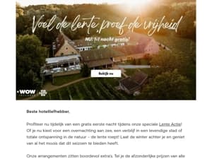 🌼 Lente Actie: Hotels met Gratis overnachting!