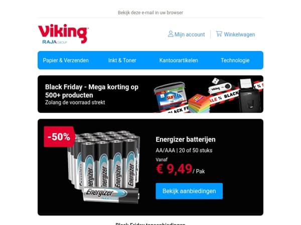 Mis het niet: 50% korting op Energizer batterijen