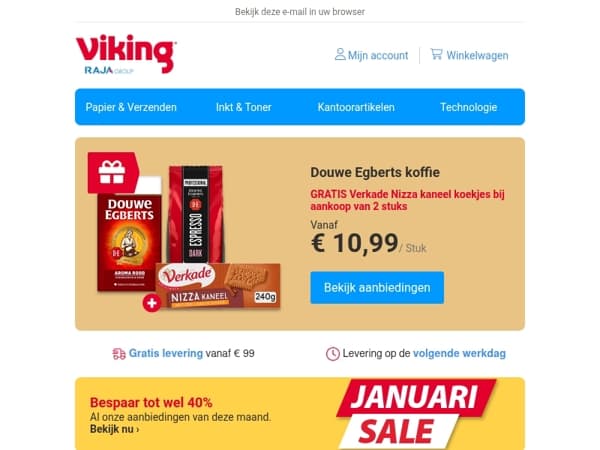 Gratis Verkade koekjes bij Douwe Egberts koffie