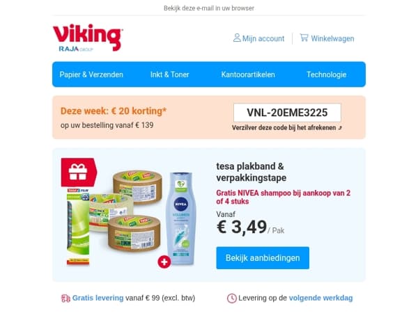 Gratis Nivea shampoo bij tesa producten