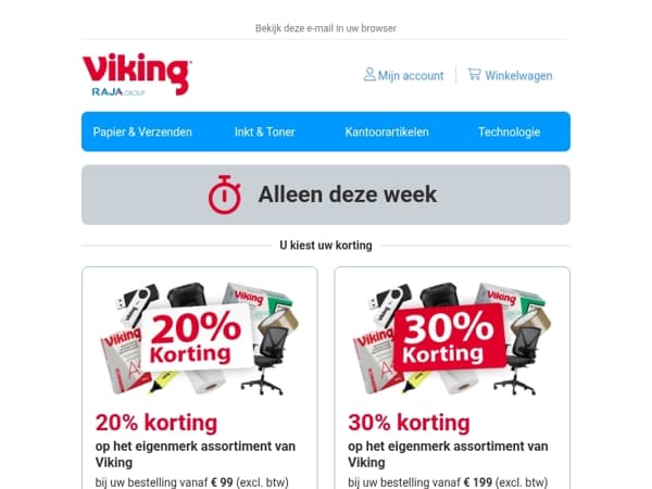 Wordt het 20% of 30% korting?