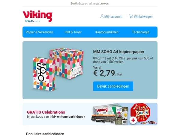 Kopieerpapier vanaf 2,79 per pak