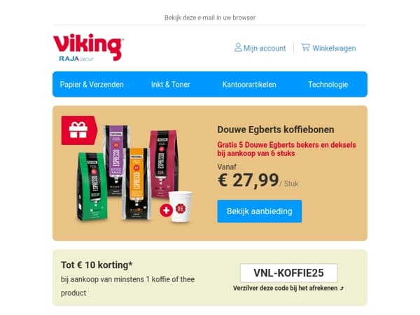 Tot €10 korting op koffie