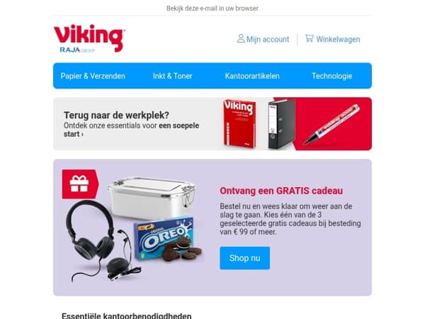 Tot 25% korting op kantoorbenodigdheden & gratis cadeaus