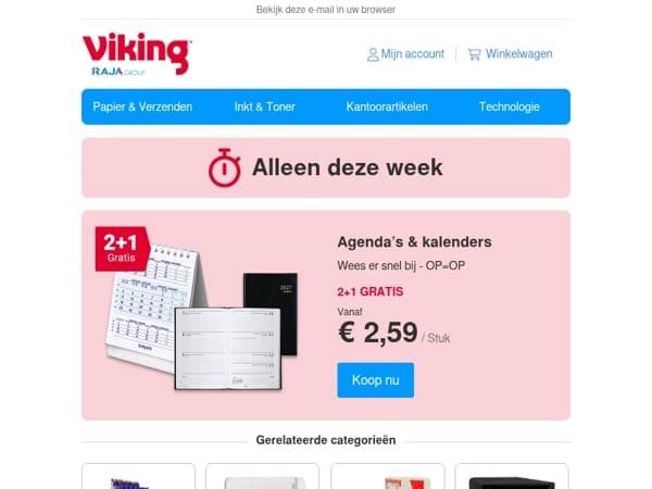 2+1 gratis op agenda’s & kalenders