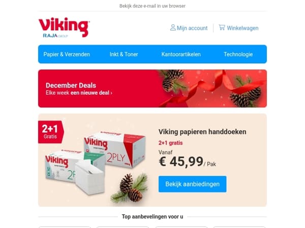 🎄 2+1 gratis op Viking papieren handdoeken