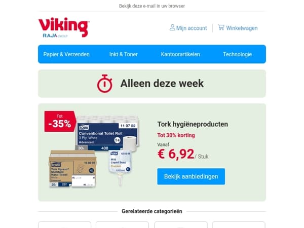 Tot 35% korting op Tork hygiëneproducten