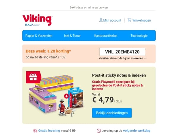 Gratis Playmobil bij aankoop van Post-it notes