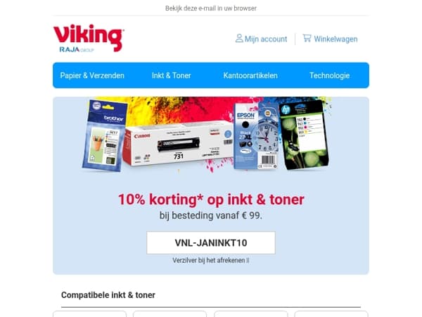 10% korting op inkt & toner