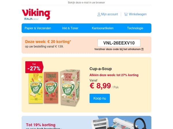 Gratis set van 4 mokken bij Cup-a-Soup