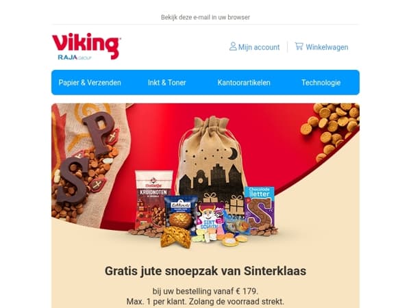 🎁 Gratis jute snoepzak van Sinterklaas