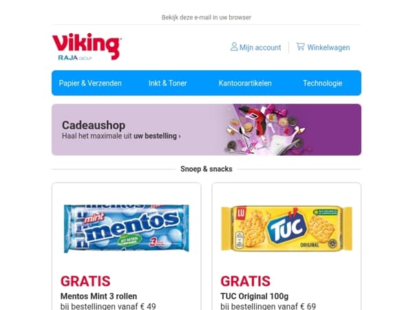 🎁 Gratis cadeau bij iedere bestelling