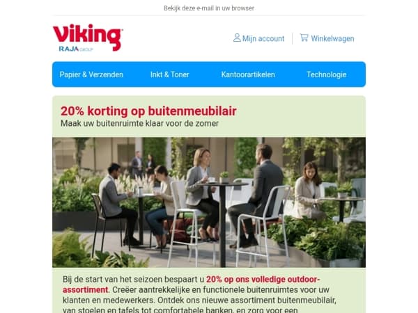 20% korting op buitenmeubilair