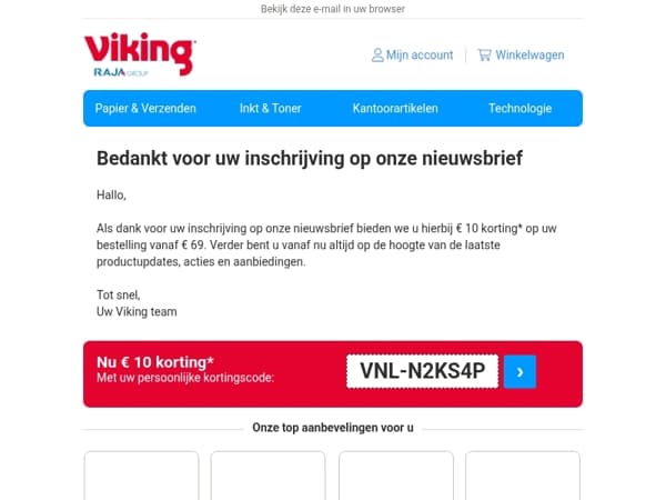 Bedankt voor uw inschrijving op onze nieuwsbrief